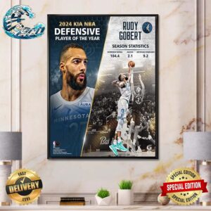 Rudy Gobert Minnesota Timberwolves 2024 NBA Defensive Player Of The Year Collage Home Decor Poster Canvas