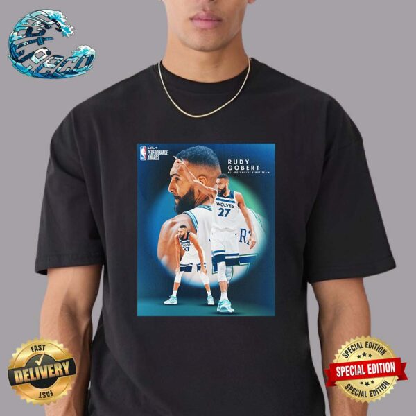 Rudy Gobert Minnesota Timberwolves All-Defensive First Team Classic T-Shirt