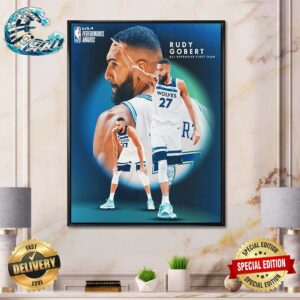 Rudy Gobert Minnesota Timberwolves All-Defensive First Team Home Decor Poster Canvas