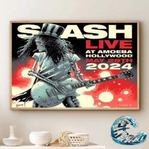 SLASH Poster Live At Amoeba Hollywood Wednesday May 29 2024 Wall Decor Poster Canvas