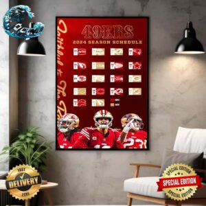 San Francisco 49ers 2024 Season Schedule Faithful To The Bay Home Decor Poster Canvas