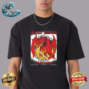 Saxon And Uriah Heep Hell Fire And Chaos In Texas 2024 Starting At The Gig In Cedar Park TX On May 27th Classic T-Shirt
