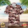 Schlitz Hawaiian Button Up Shirt Palm Leaves Pattern Party