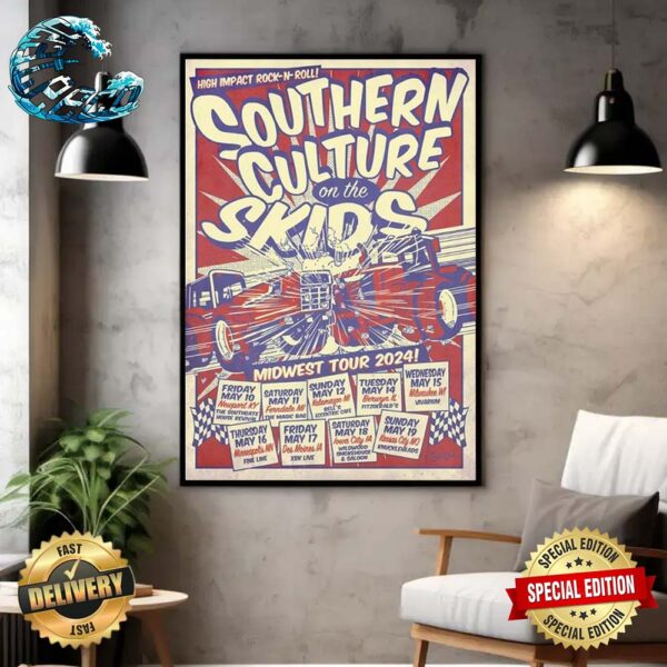 Southern Culture On The Skids May 16 2024 Fine Line Minneapolis MN Poster Canvas