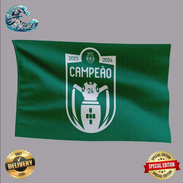 Sporting CP Sagra-Se Campeão National Liga Champions 2023-24 Two Sides House Flag
