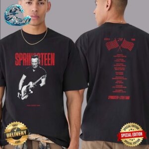 Springsteen And The E-Street Band 2024 World Tour Guitar Two Sides Print Vintage T-Shirt