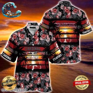 Stanford Cardinal Summer Beach Hawaiian Shirt Hibiscus Pattern For Sports Fan