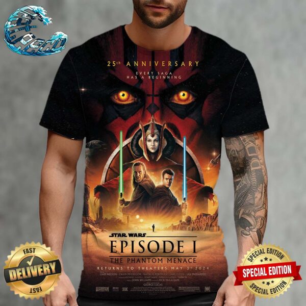 Star Wars Episode I The Phantom Menace Returns To Theatres For Its 25th Anniversary On May 3 2024 All Over Print Shirt