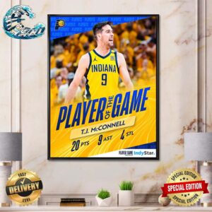 T J McConnell Indiana Pacers Player Of The Game Home Decor Poster Canvas