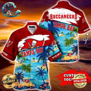 Tampa Bay Buccaneers NFL Personalized Hawaiian Shirt Beach Shorts