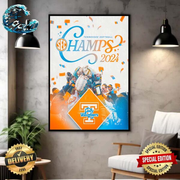 Tennessee Lady Volunteers Softball SEC Back To Back Champions 2024 Home Decor Poster Canvas