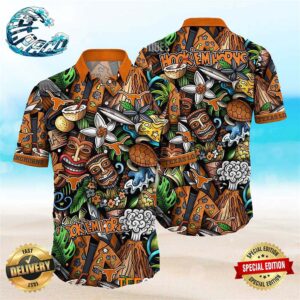 Texas Longhorns Ncaa Mens Floral Button Up Hawaiian Shirt