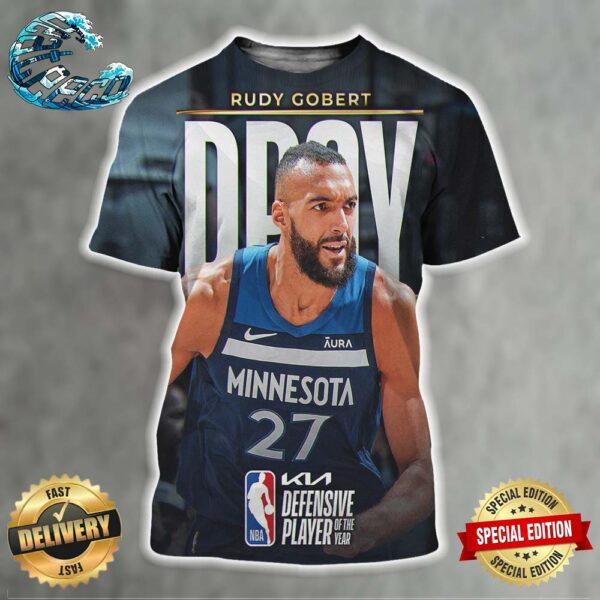 The 2023-24 Kia NBA Defensive Player Of The Year Is Rudy Gobert All Over Print Shirt