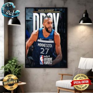 The 2023-24 Kia NBA Defensive Player Of The Year Is Rudy Gobert Poster Canvas