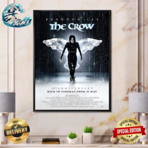 The Crow Brandon Lee 30th Anniversary Poster Back In Cinemas From 31 May Home Decor Poster Canvas