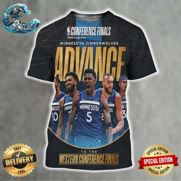 The Minnesota Timberwolves Advance To The Western Conference Finals NBA 2024 All Over Print Shirt
