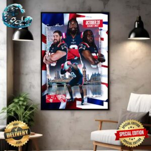 The New England Patriots Will Square Off Against The Jacksonville Jaguars At Wembley Stadium In London In Week 7 Of The NFL 2024 Season Poster Canvas