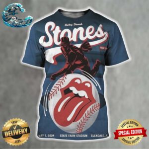 The Rolling Stones Hackney Diamonds Tour Poster For The Glendale AZ Second Night Show At State Farm Stadium Baseball Themed 24 May 7 2024 All Over Print Shirt