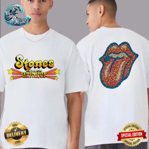 The Rolling Stones Lithograph Official Poster For Show At Lumen Field On May 15 2024 In Seattle WA Two Sides Print Vintage T-Shirt