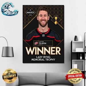 This Year’s Lady Byng Memorial Trophy Winner Is Jaccob Slavin Of The Carolina Hurricanes NHL Awards 2024 Poster Canvas