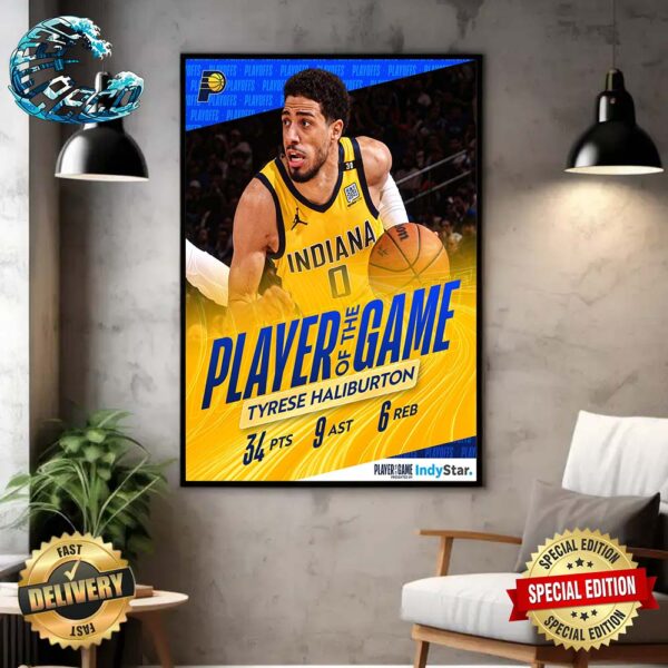 Tyrese Haliburton Indiana Pacers Player Of The Game Home Decor Poster Canvas