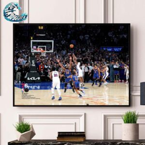 Tyrese Maxey Philadelphia 76ers 2024 Eastern Conference Playoffs First Round Game 5 Vs New York Knicks 3-Pointer Photograph Poster Canvas