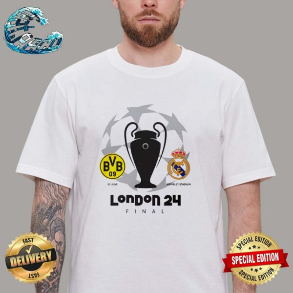 UEFA Champions League 2023-2024 Matchup Head To Head Borussia Dortmund Vs Real Madrid London 24 Final Unisex T-Shirt