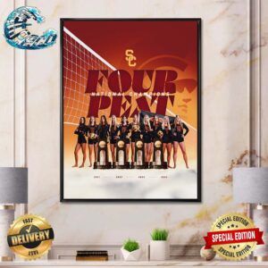 USC Trojans Four Peat 2021-2024 National Champions Home Decor Poster Canvas