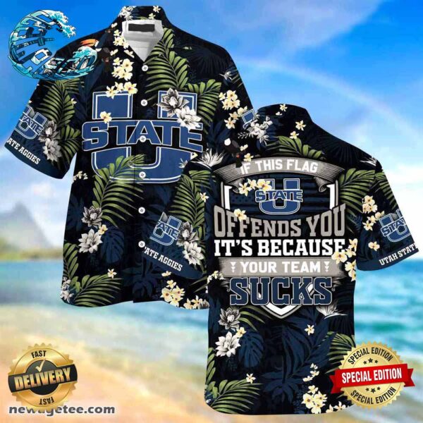 Utah State Aggies Summer Beach Hawaiian Shirt This Flag Offends You