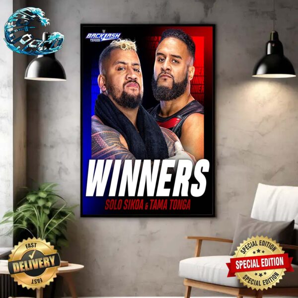 WWE Backlash France 2024 Winners Solo Sikoa And Tama Tonga Home Decor Poster Canvas