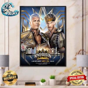 WWE King And Queen Of The Ring Matchup Head To Head Undisputed WWE Champion Cody Rhodes Vs United States Champion Logan Paul Poster Canvas