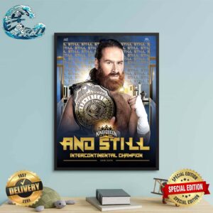WWE King And Queen Of The Ring Sami Zayn And Still Intercontinental Champion Wall Decor Poster Canvas