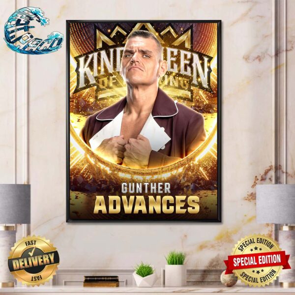 WWE King And Queen Of The Ring Tournament Gunther Advances Poster Canvas