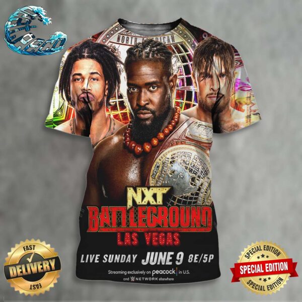 WWE NXT Battleground Triple Threat Match Oba Femi Vs Wes Lee Vs Joe Coffey In Las Vegas On June 9 All Over Print Shirt
