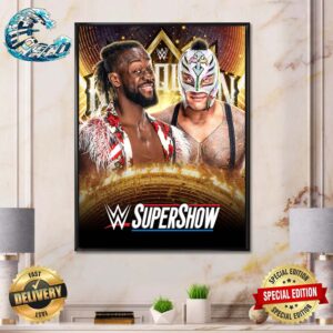 WWE Supershow King And Queen Of The Ring Matchup Head To Head Kofi Kingston Vs Rey Mysterio Poster Canvas