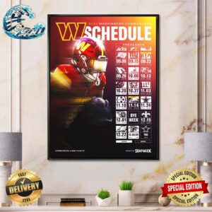 Washington Commanders NFL 2024 Season Schedule Home Decor Poster Canvas