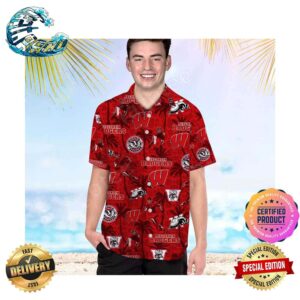 Wisconsin Badgers Coconut Aloha Hawaiian Shirt Beach Shorts Custom Name For Men Women
