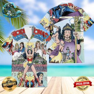 Wonder Woman 1 Facsimile Cover By George Perez Hawaiian Shirt And Shorts