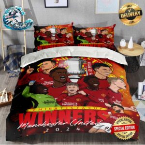 Your 2023-2024 Champions Emirates FA Cup Winners Manchester United Bedding Set Full