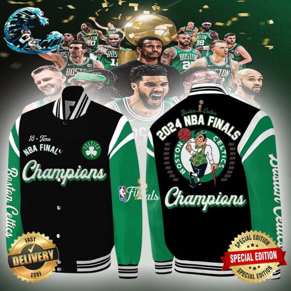 18-Time NBA Finals Champions 2024 NBA Boston Celtics Varsity Jacket