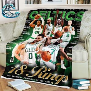 2023-24 NBA Champions Boston Celtics SLAM Presents 18 Rings The Greatest Franchise Of All Time Fleece Blanket