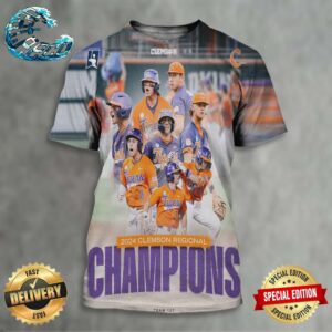 2024 Clemson Tigers Baseball Regional Champions All Over Print Shirt