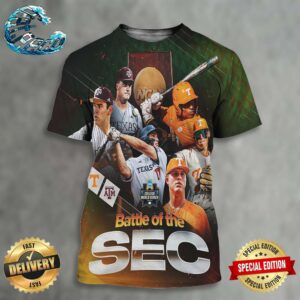 2024 NCAA Division I Men’s College World Series Omaha Tennessee Volunteers Baseball Vs Texas A&M Baseball Battle Of The SEC 3D Shirt