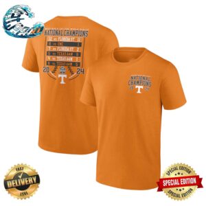 2024 NCAA Men’s Baseball College World Series Champions Tennessee Volunteers Schedule Two Sides Print T-Shirt