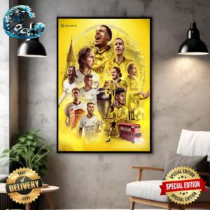 2024 UEFA Champions League Final Matchup Borussia Dortmund vs Real Madird Wall Decor Poster Canvas