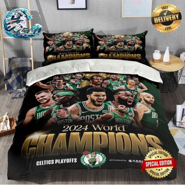 2024 World Champions Boston Celtics NBA Playoffs 2024 Bedding Set Queen