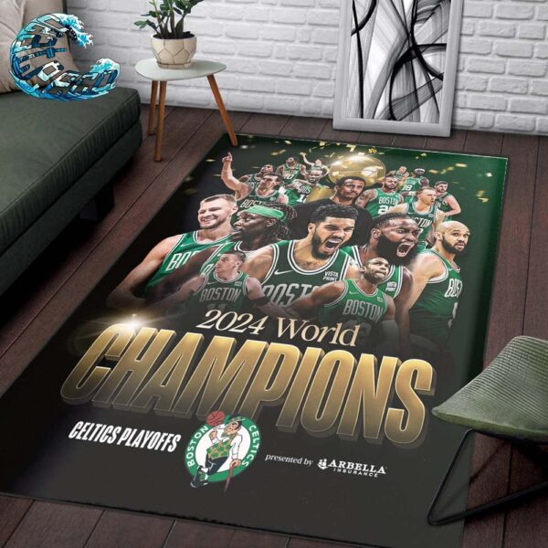 2024 World Champions Boston Celtics NBA Playoffs 2024 Rug Home Decor