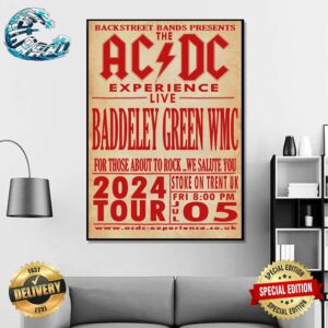 ACDC Experience Live Baddeley Green WMC For Those About To Rock We Salute You 2024 Tour On July 5 2024 Home Decor Poster Canvas