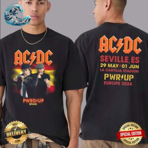 ACDC Power Up 2024 Tour In Seville Spain At La Cartuja Stadium On 29 May And 01 Jun 2024 PWR Up Europe 2024 Two Sides Print Vintage T-Shirt