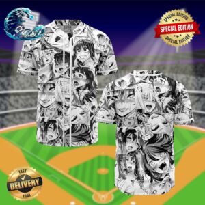 Ahegao Manga Collage Baseball Jersey